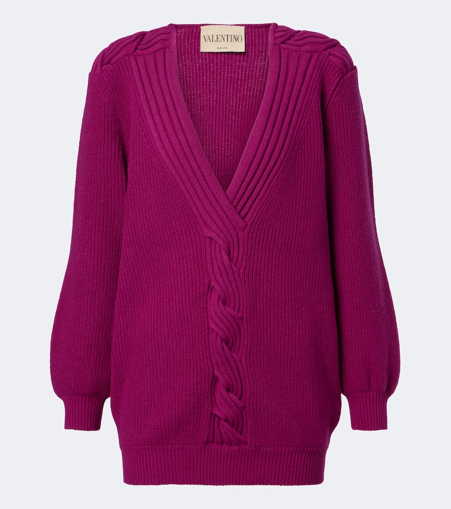 Valentino Oversized Virgin Wool Sweater In Pink