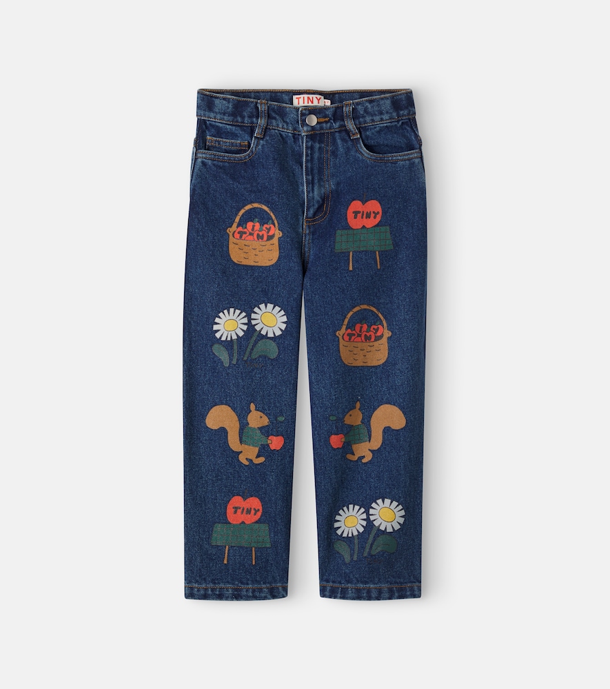 Tinycottons Kids' 印花牛仔裤 In Tiny Apples