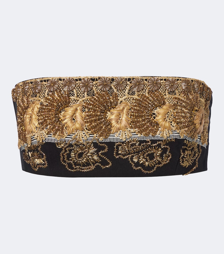 Besticktes Bandeau-Top aus Baumwolle