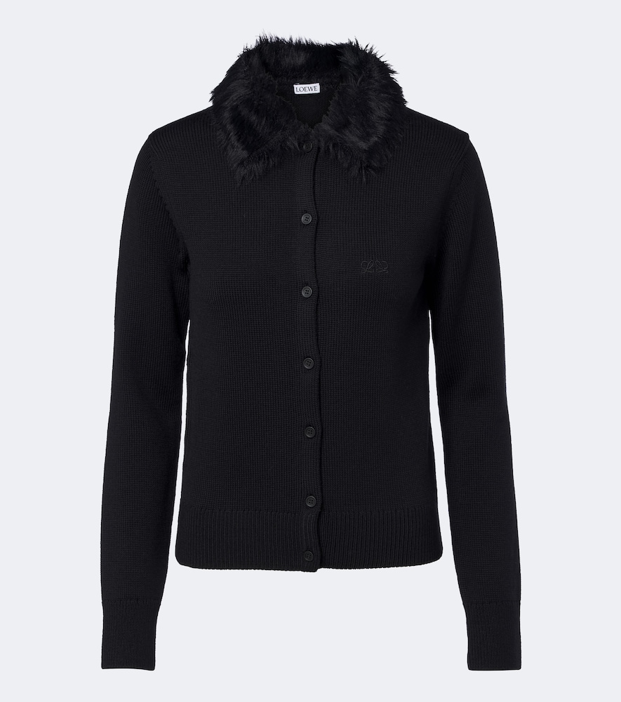Cardigan Double L in lana a coste