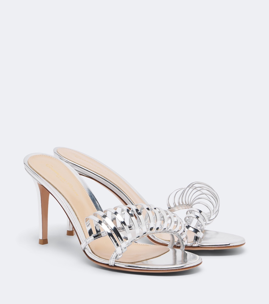 Metallic Leather Mules