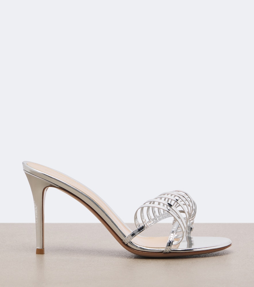 Metallic Leather Mules