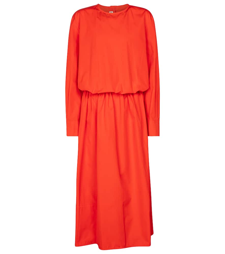 Cotton poplin midi dress