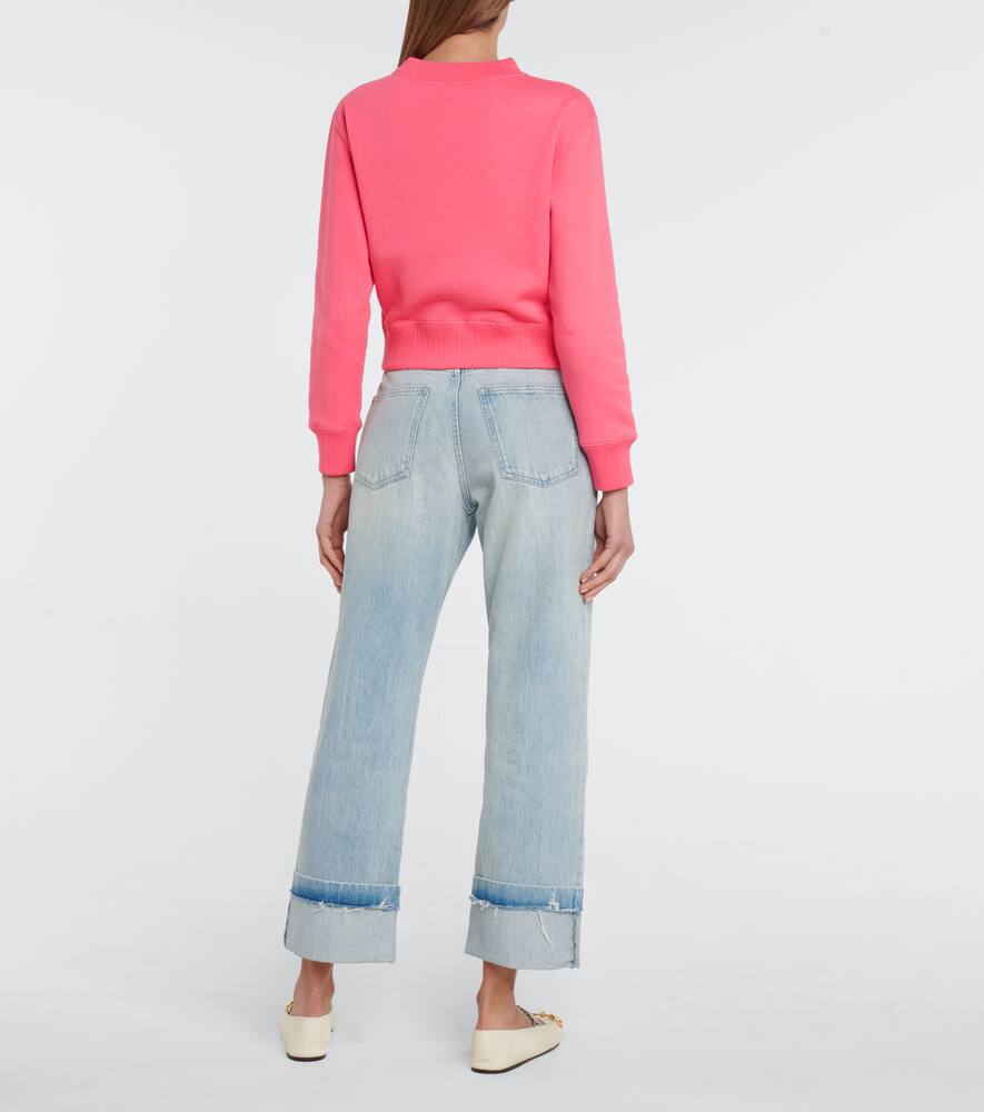 GUCCI LOGO COTTON JERSEY SWEATSHIRT,P00534797