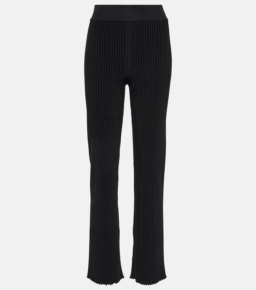 Alaïa Ribbed-knit straight-leg pants