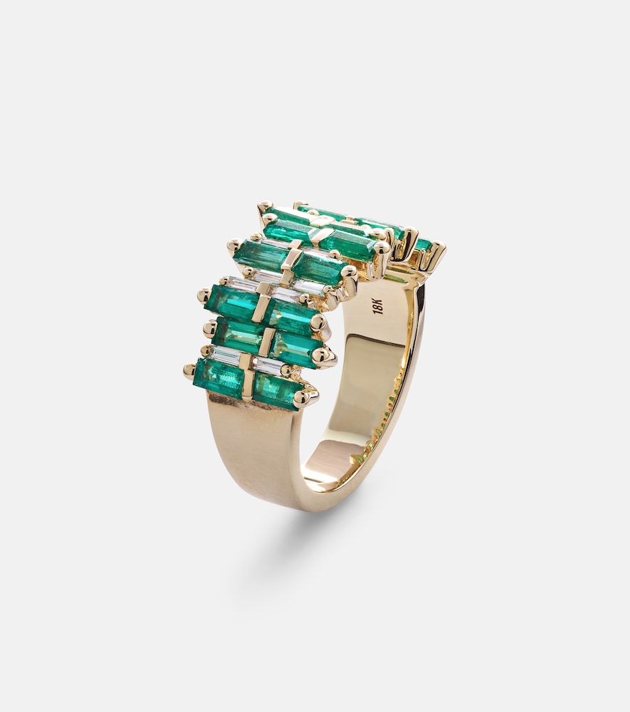  Suzanne Kalan Suzanne Kalan Ring Aus 18kt gelbgold Mit Diamanten Und Smaragden 
