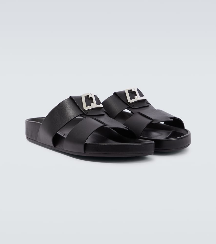 Shop Christian Louboutin Dhabubizz Leather Sandals In Black