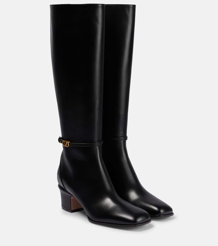 Leather knee-high boots