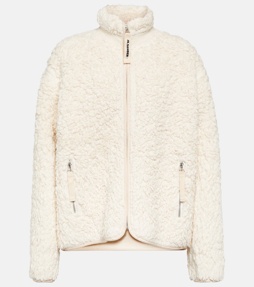 Faux fur-trimmed cotton jacket