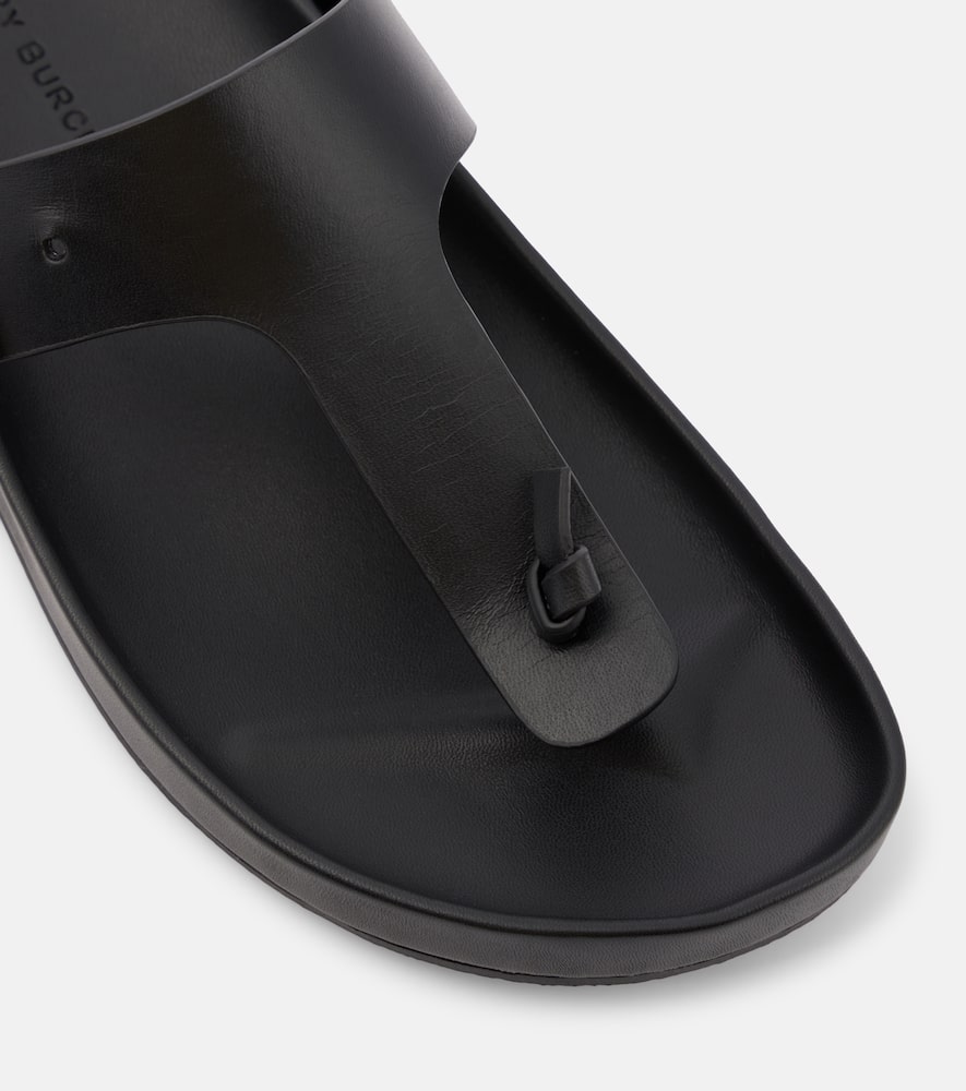 Tory Burch Leather Thong Sandals In Black