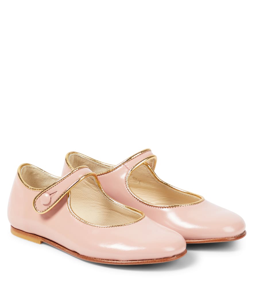 Bonpoint Ella Leather Mary Jane Flats In Pink