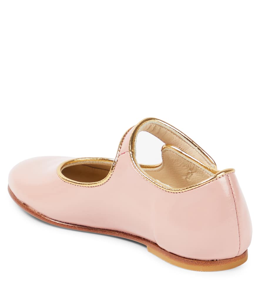 Bonpoint Ella Leather Mary Jane Flats In Pink