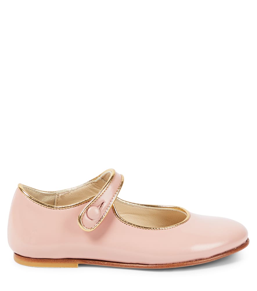 Bonpoint Ella Leather Mary Jane Flats In Pink