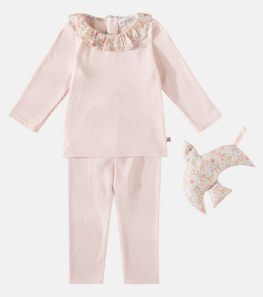 Bonpoint Baby Daisie Top, Pants, And Toy Set In Pink