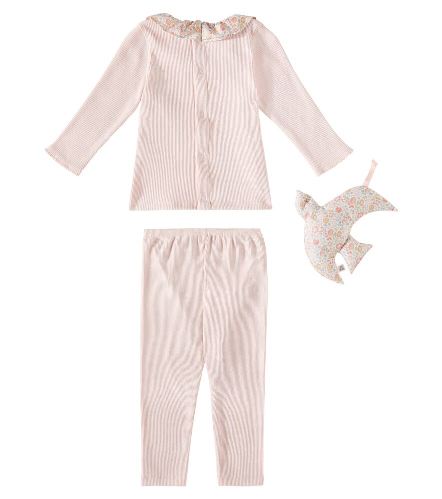 Bonpoint Baby Daisie Top, Pants, And Toy Set In Pink