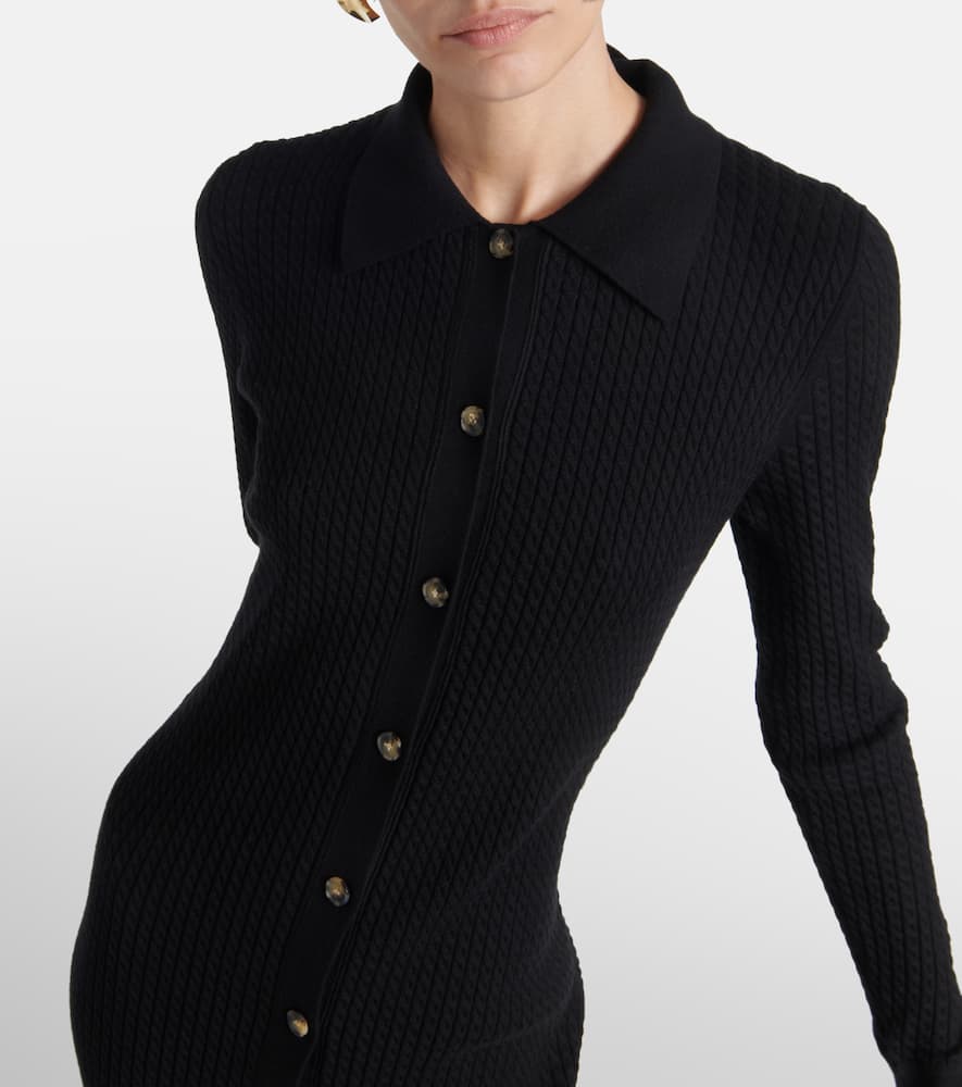 Proenza Schouler White Label Phillips Cotton-blend Midi Dress In Black