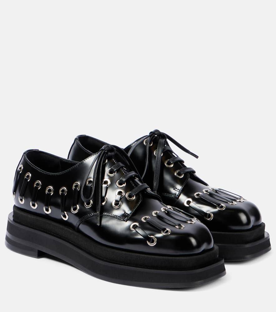 SIMONE ROCHA HEART TOE LEATHER PLATFORM BROGUES