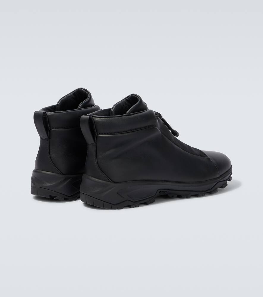 Zegna Triple Stitch Vetta Leather Sneakers In Black