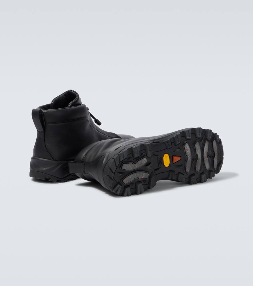 Zegna Triple Stitch Vetta Leather Sneakers In Black