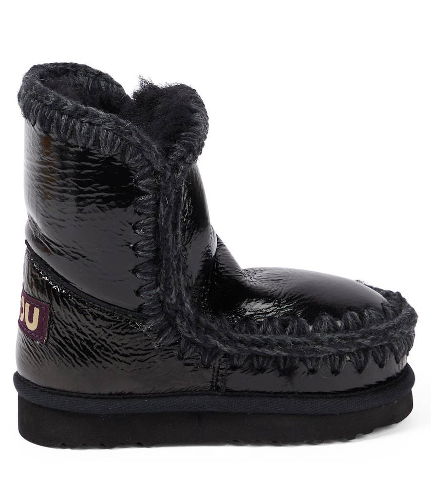  Mou Kids Mou Kids Shearling-lined Coated Leather Ankle Boots 