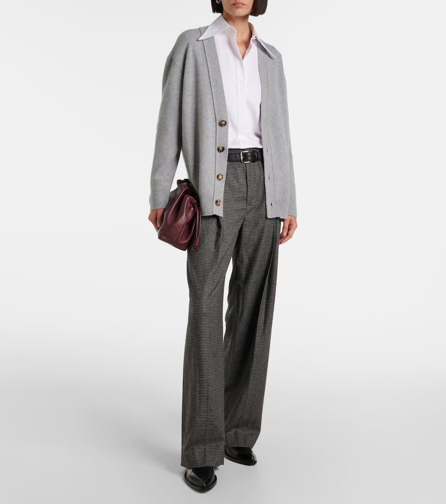 Vince Checked high-rise wide-leg pants