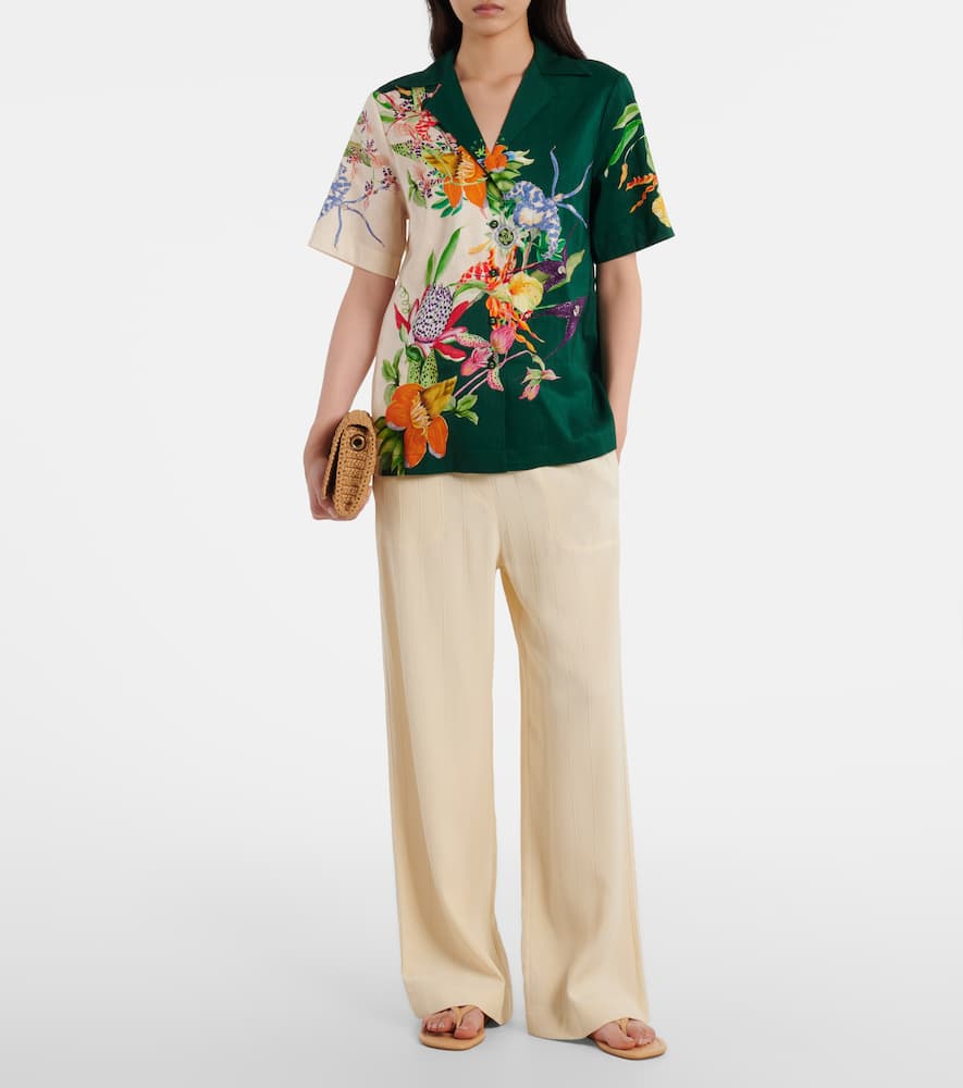 Alemais Aggie Floral Linen-blend Shirt In Multi