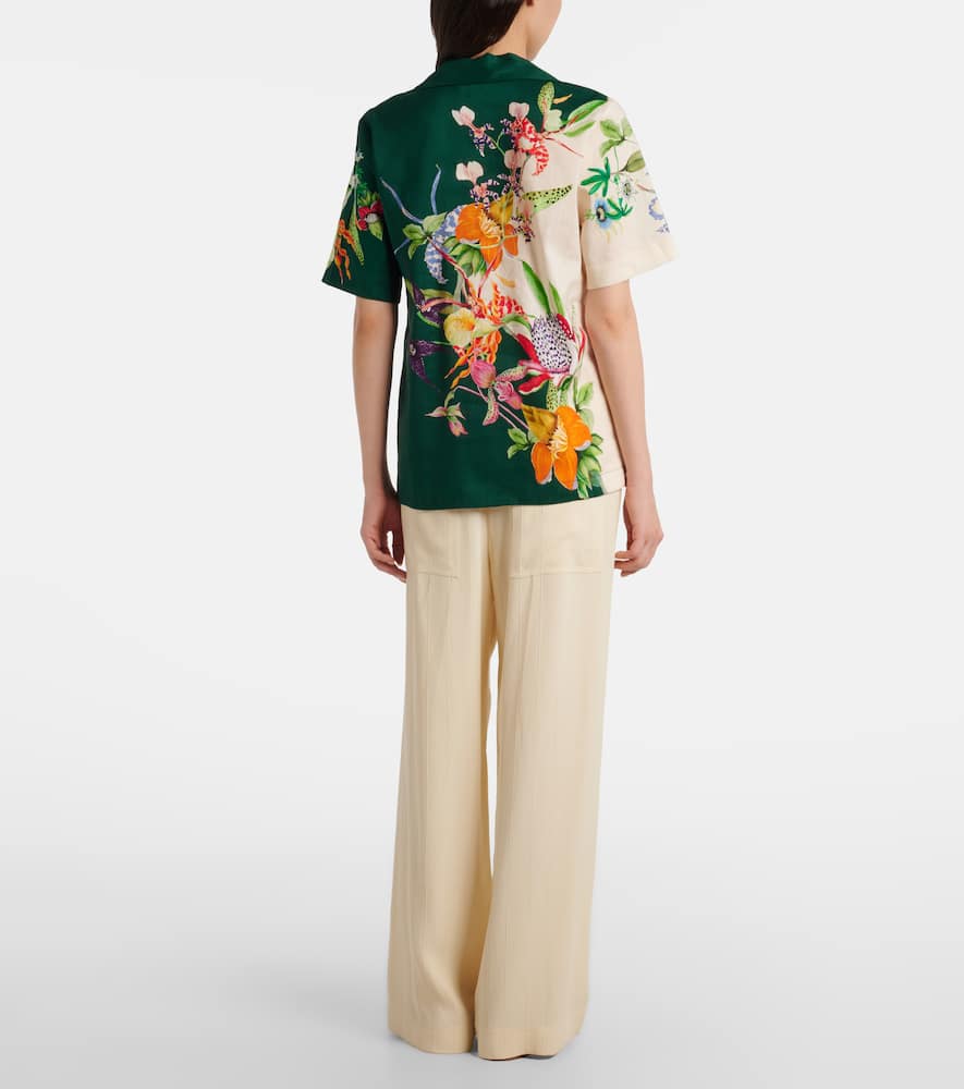 Alemais Aggie Floral Linen-blend Shirt In Multi