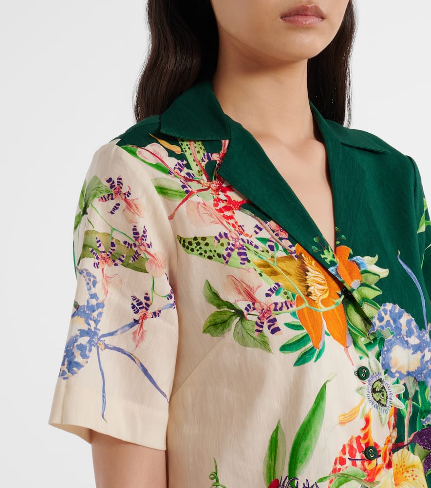 Alemais Aggie Floral Linen-blend Shirt In Multi