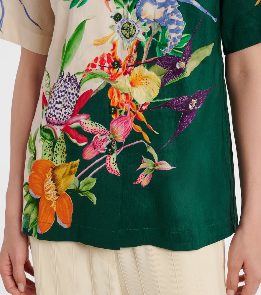 Alemais Aggie Floral Linen-blend Shirt In Multi