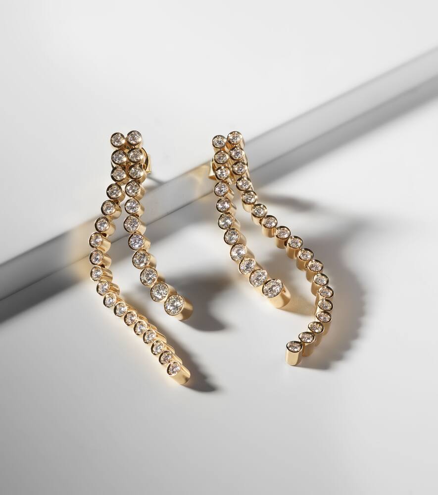 Sophie Bille Brahe La Danse 18kt Gold Earrings With Diamonds In Gold