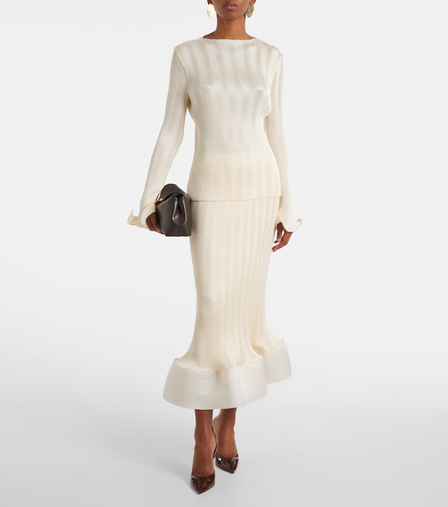 Simkhai Hollis Midi Skirt In White