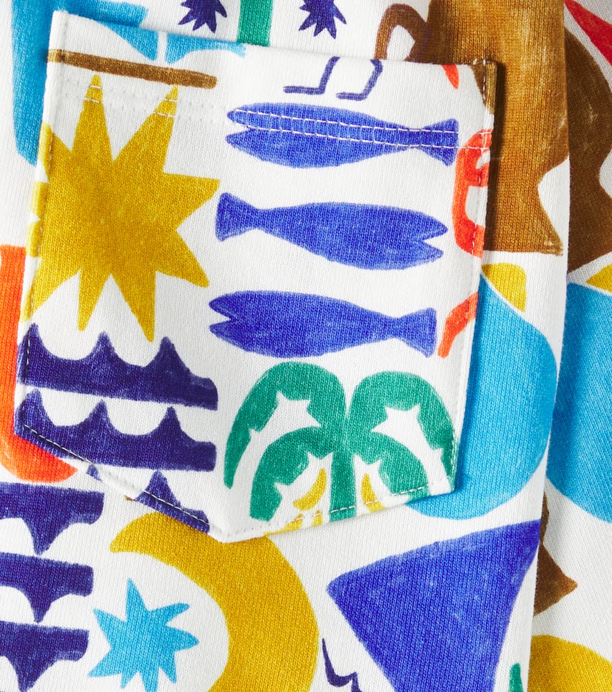 Fabula Printed Cotton Bermuda Shorts In Multicoloured