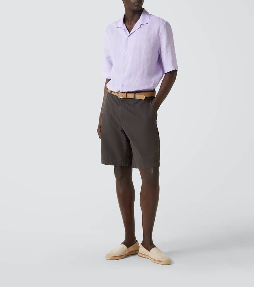 BRUNELLO CUCINELLI LINEN BOWLING SHIRT