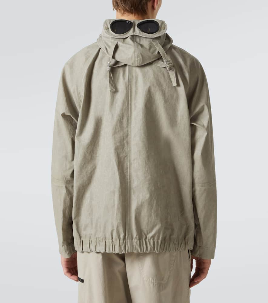 C.p. Company Goggle Lens Linen Jacket In Green