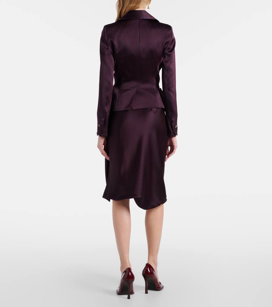 VIVIENNE WESTWOOD ORB STRIPED RUFFLED JACQUARD BLAZER