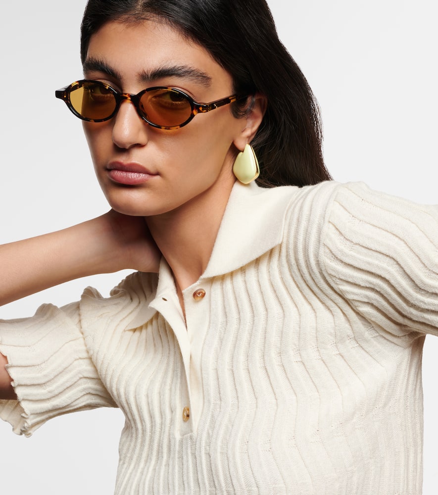Bottega Veneta Round Sunglasses In Brown