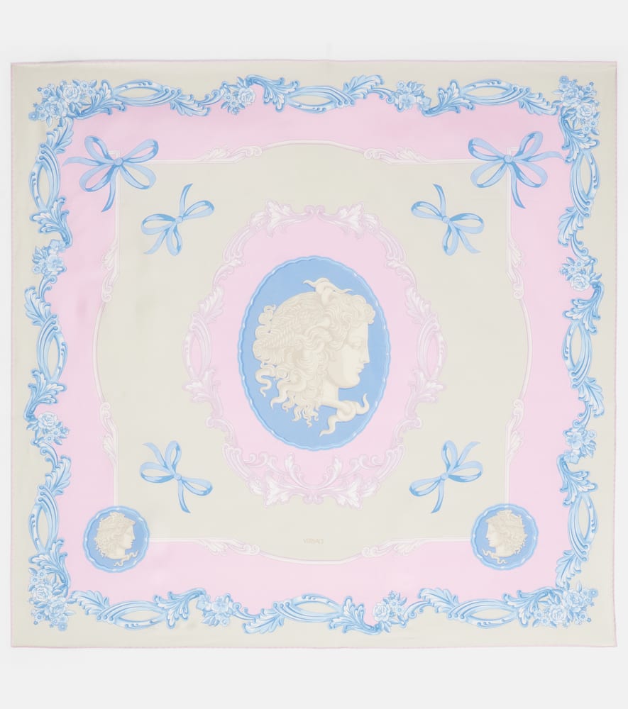 Cameo printed silk scarf