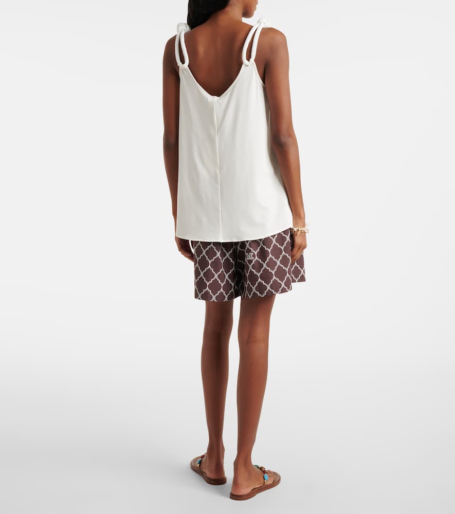 Max Mara Faida Gathered Jersey Top In White
