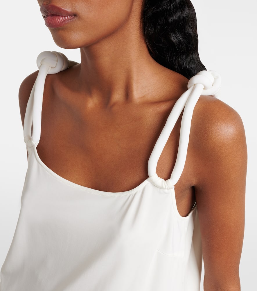 Max Mara Faida Gathered Jersey Top In White