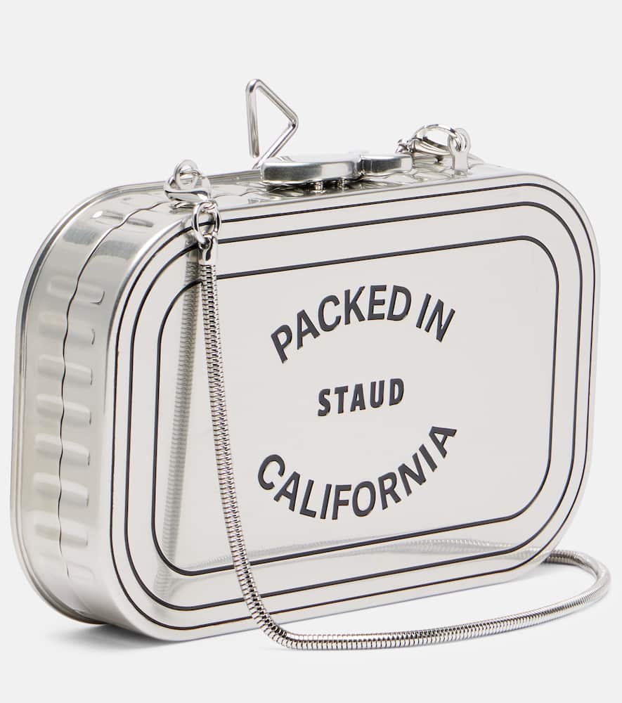 Staud Ines Tin Clutch Silver Multi