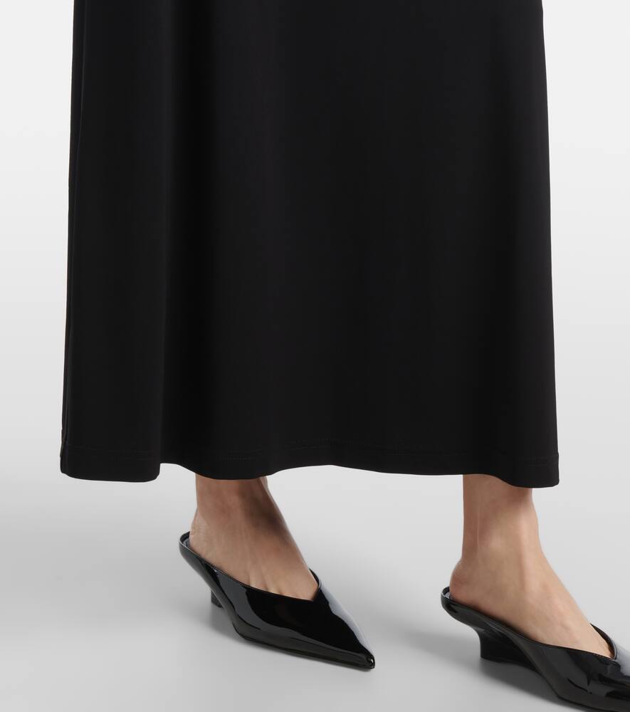 Totême Black Draped Knit Midi Dress In Black