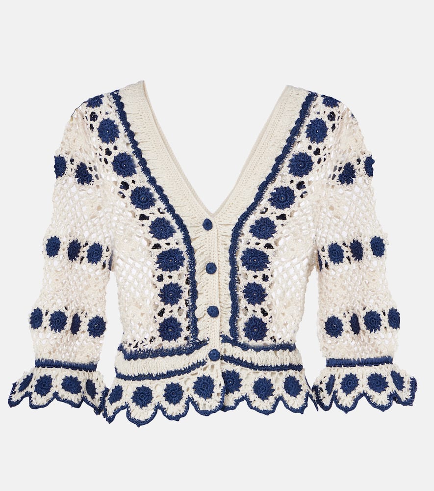 Bouquette crochet cotton cardigan