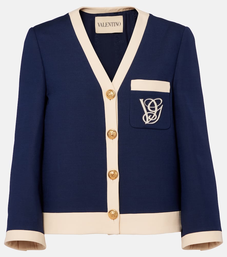 Embroidered wool and silk jacket