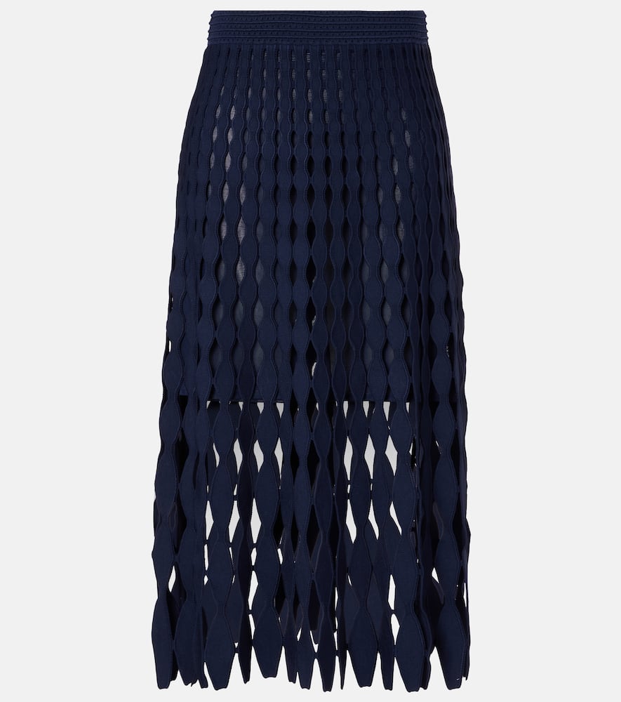 Wilma open-knit midi skirt