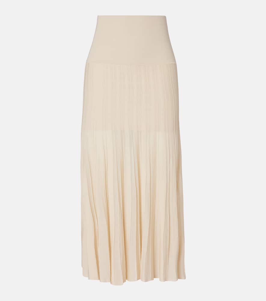 Ezra pleated semi-sheer crêpe skirt