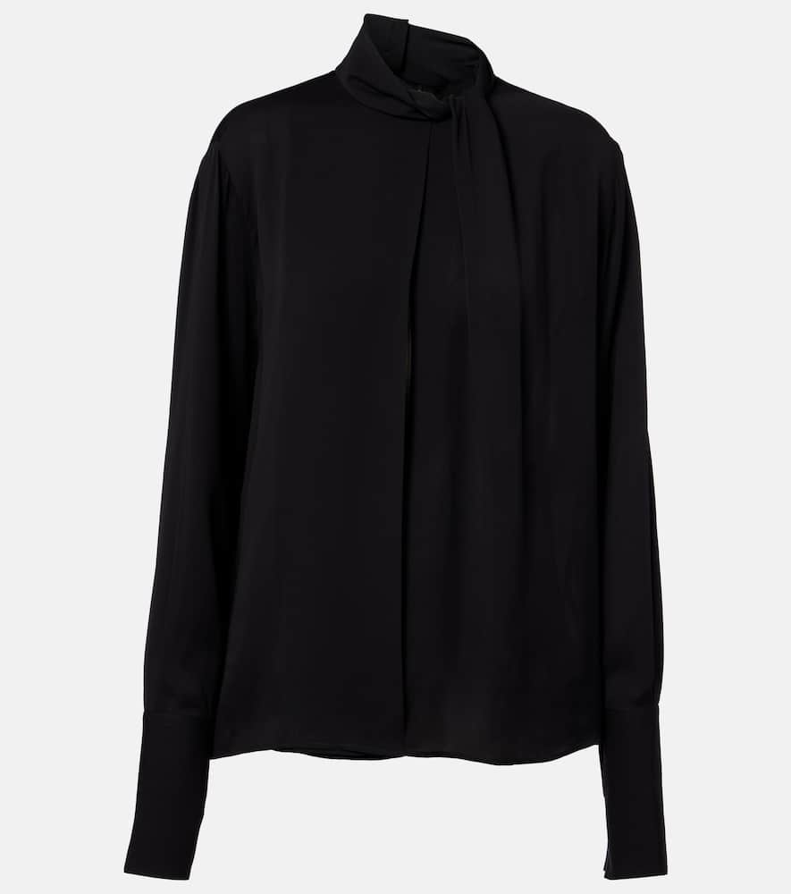 Tom Ford Washed Silk Georgette Long Sleeves Blouse Clothing In Black