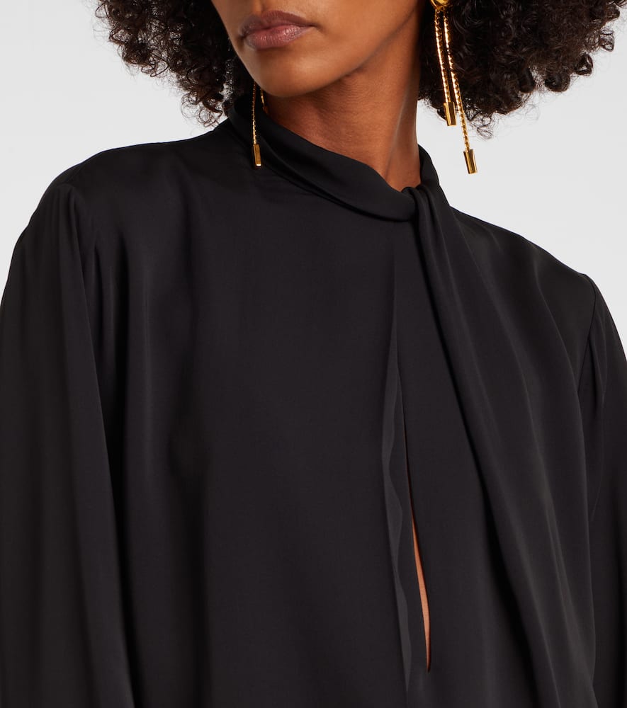 Tom Ford Washed Silk Georgette Long Sleeves Blouse Clothing In Black
