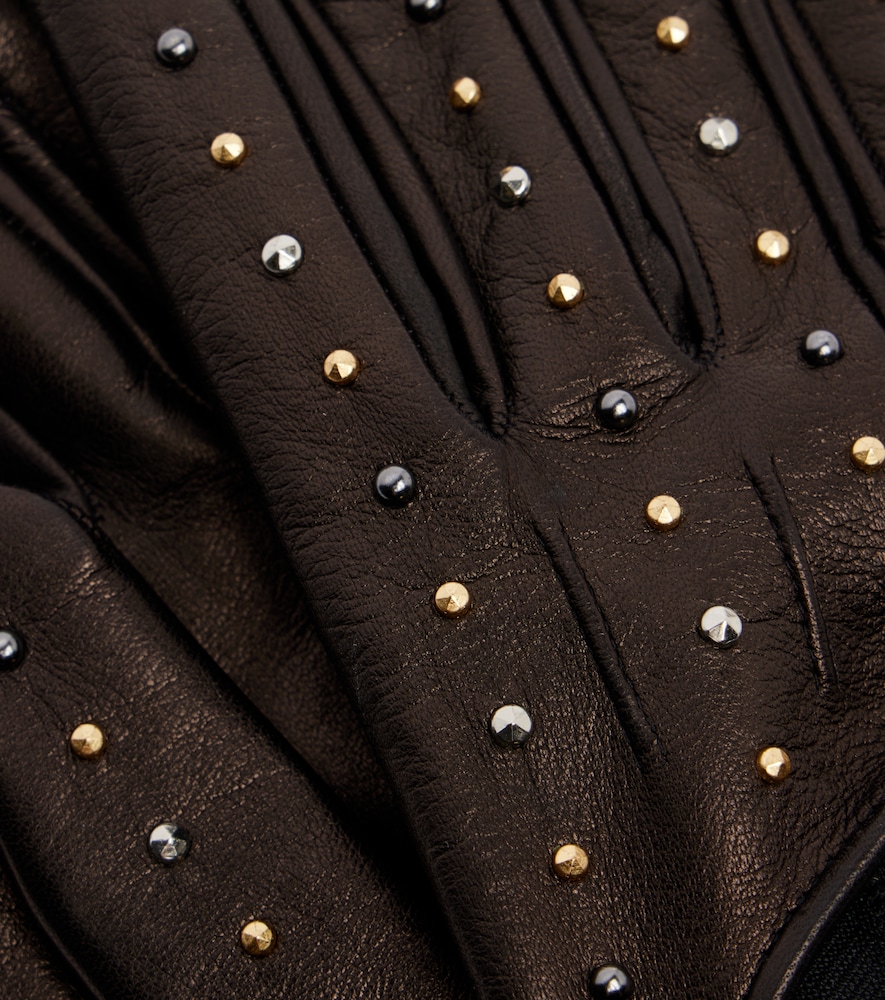  Versace Versace Verzierte Handschuhe Aus Leder 