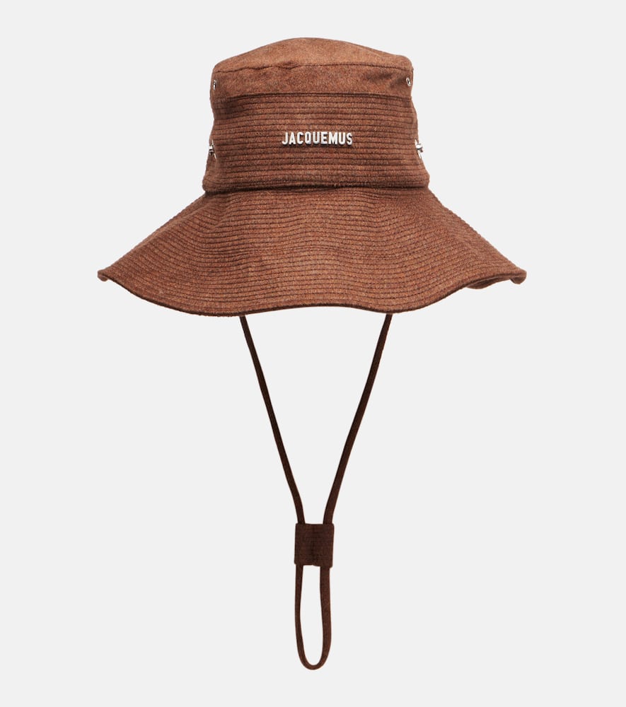 Jacquemus Artichaut Canvas Bucket Hat In Brown