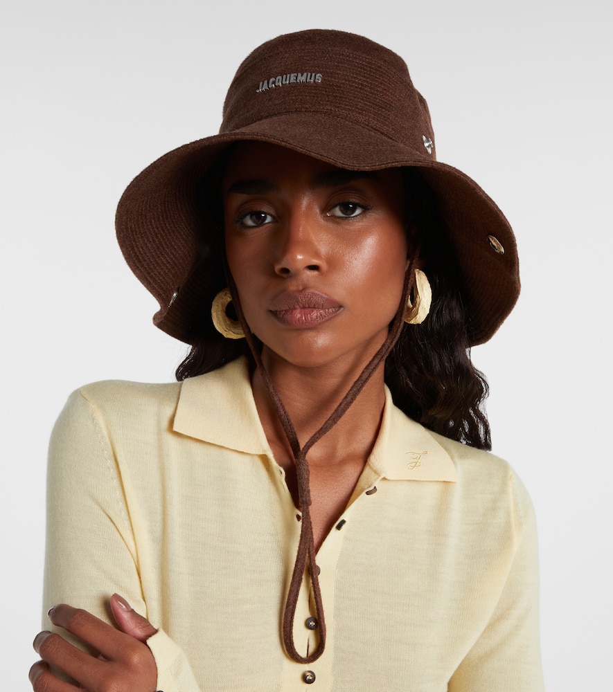 Jacquemus Artichaut Canvas Bucket Hat In Brown